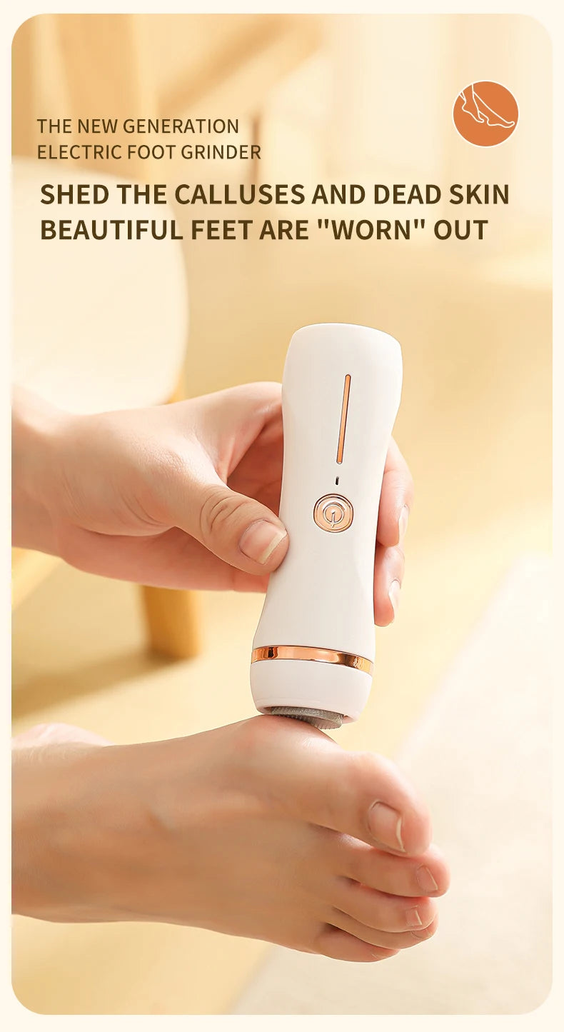 HOMEFISH Electric Foot Grinder Automatic Foot Callus Rubbing Pedicure Dead Skin Callus Remover for Foot Rechargeable Foot Beauty