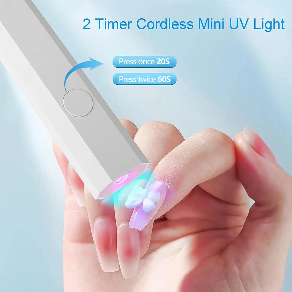 YIKOOLIN Handheld Nail Lamp UV LED Nail Light for Curing All Gel Polish USB Rechargeable Quick Dry Manicure Machine Nail Art