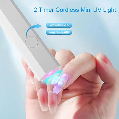 YIKOOLIN Handheld Nail Lamp UV LED Nail Light for Curing All Gel Polish USB Rechargeable Quick Dry Manicure Machine Nail Art