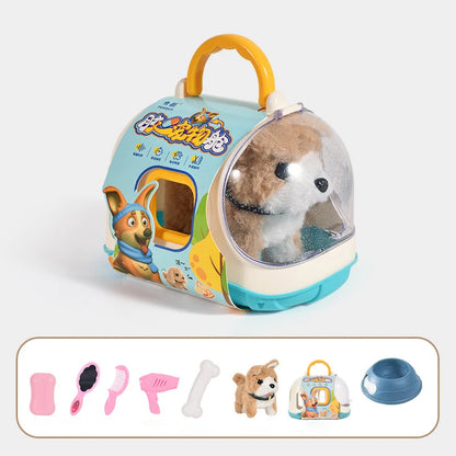 New Electronic Pet Dog Toy Walking Interactive Dog Plush Doll Toys Vibrating Automatic Moving Electric Puppy Gift For Baby Kids