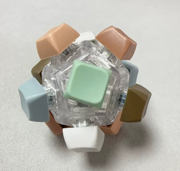 Decompression Button 12 Key Cube Ball Decompression Button Keyboard Ball Fingertip Press Button Axis Tester Toy Surprise