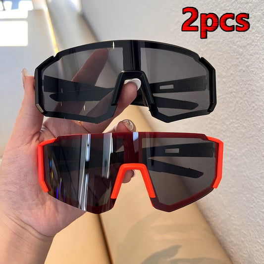 1/2pcs Cycling One Piece Sunglasses Women UV400 Sandproof Sun Glasses Outdoor Sports Goggle Protection Anti Radiation Lens