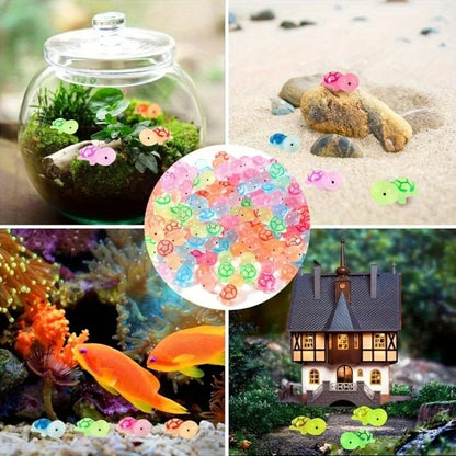 30-100pcs Luminous Mini Resin Animal Figurines Glow in The Dark Fish Tank Aquarium Ornament  Aquatic Landscaping Decor Accessory