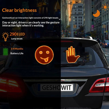 LED Hand Gesture Sign Middle Finger Sign Warning Brake Light Creative Fun Three Models Gesture Lamp Car Interior Rear Windshield