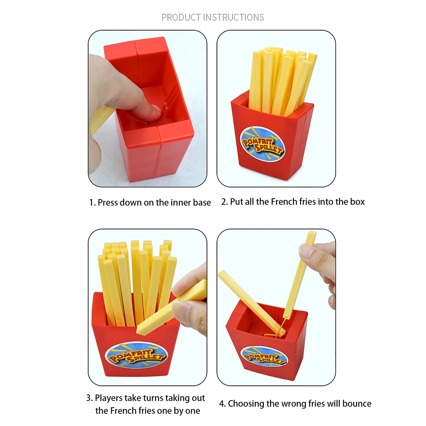 Flying french fries Desktop game puzzle for parent-child interaction tabletop game party props bounce french fries for kids gift