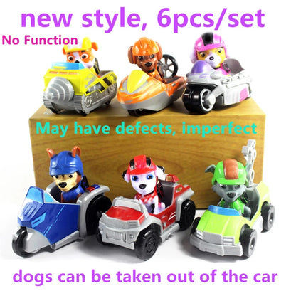 4PCS/SET Genuine Paw Patrol Vehicle Chase Skye Marshall Rubble Pull Back Cars Playset Action Figure Children Toys Birthday Gifts