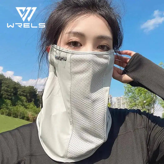 Sun Protection Mask Mesh Breathable Ear Loop Mask Elastic Sunscreen Anti-UV Face Covering Thin Breathable Sports Neck Gaiter