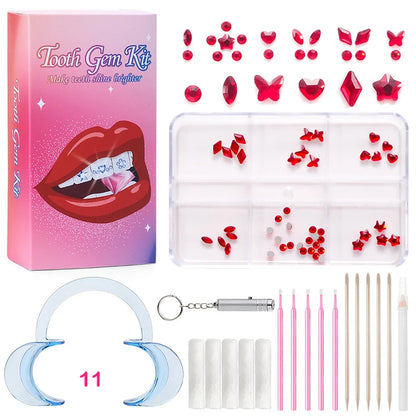 1 Set Professional Tooth Gem Kit Diy Love Horse Eye Crystals Jewelry Kit Teeth Gems Kit Tooth Gems For Teeth Jewelry Starter