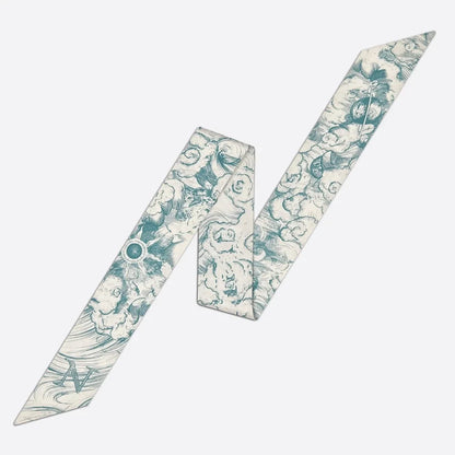 26 Letters Tarot Constellation Bag Scarf Twill Silk Scarves Women New Neckerchief Hair Headbands