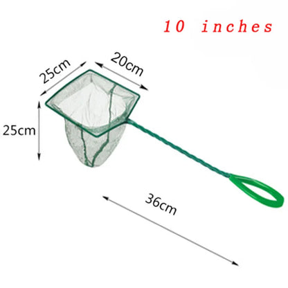 Large 3-12 Inches Fish Net Long Handle Square Aquarium Accessories Betta Shrimp Net Fishing Net Fish Tank Cleaning Tools