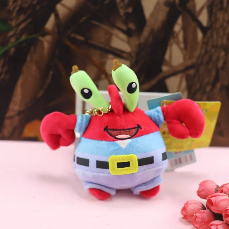 Anime Spongebob Squarepants Patrick Star Squidward Eugene H. Krabs Gary Stuffed Plush Toy Pendant Keychain Birthday Gift For Kid