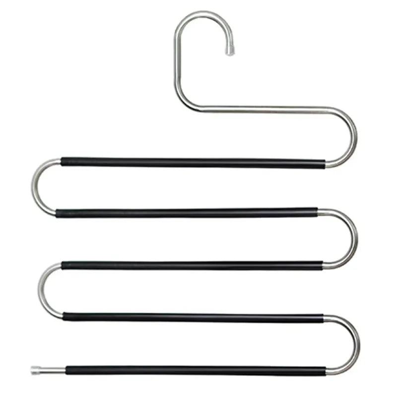 Stainless Steel Multi-layer Pants Rack S-shaped Magic Pants Hanging Anti Slip And Space Saving Sardrobe Storage Rack