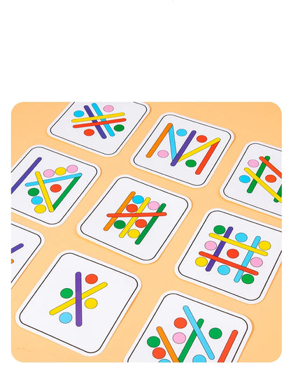 Kids Rainbow Stick Thinking Puzzle Wooden DIY Ice Cream Stick Puzzle Challenge Table Games Montessori Educational Children Toys