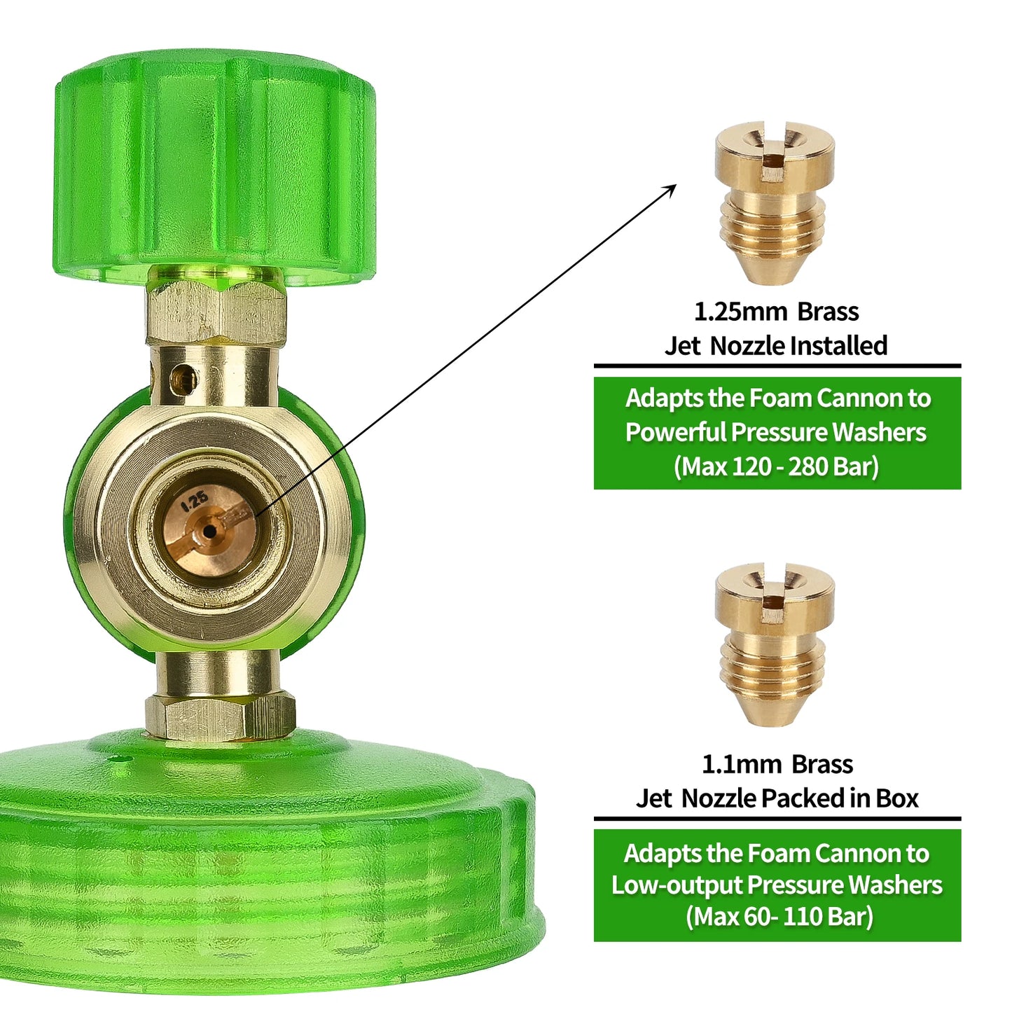 Pressure Washer Aluminum Foam Cannon Foam Generator Snow Foam Lance with 1/4” Quick Connector for Portland Husky Ryobi Greenwork