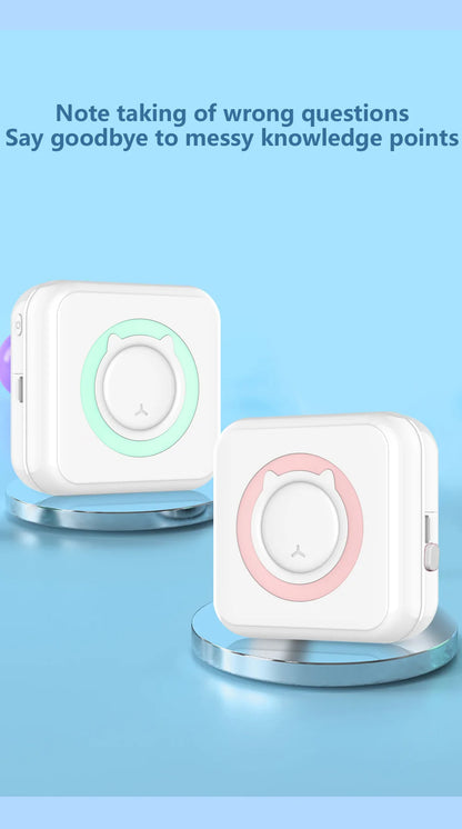 Portable Mini Bluetooth Wrong Printer Mobile Phone Photo Title Note Print Pocket Student Error Label Printer for Children's Gift