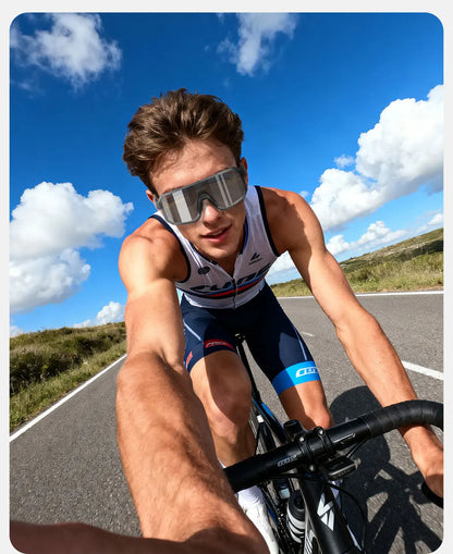 SCVCN New Riding Cycling Sunglasses Outdoor Sports Running Goggles Men's Mtb Bicycle Glasses Women Cycling Eyewear 1 Lens