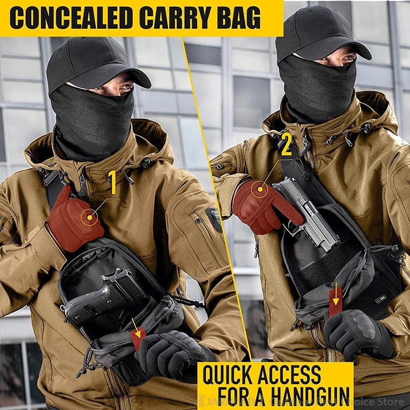 New Tactical Pistol Gun Case Shoulder Bag Outdoor Hiking Hunting Camping chest bag with Gun Holster