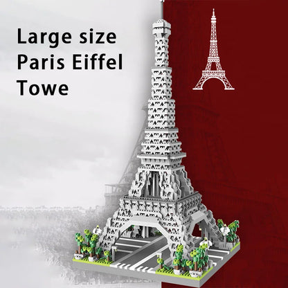 Paris Eiffel Tower children's puzzle micro particle block assembly landmark building model ornament boy toy high difficulty