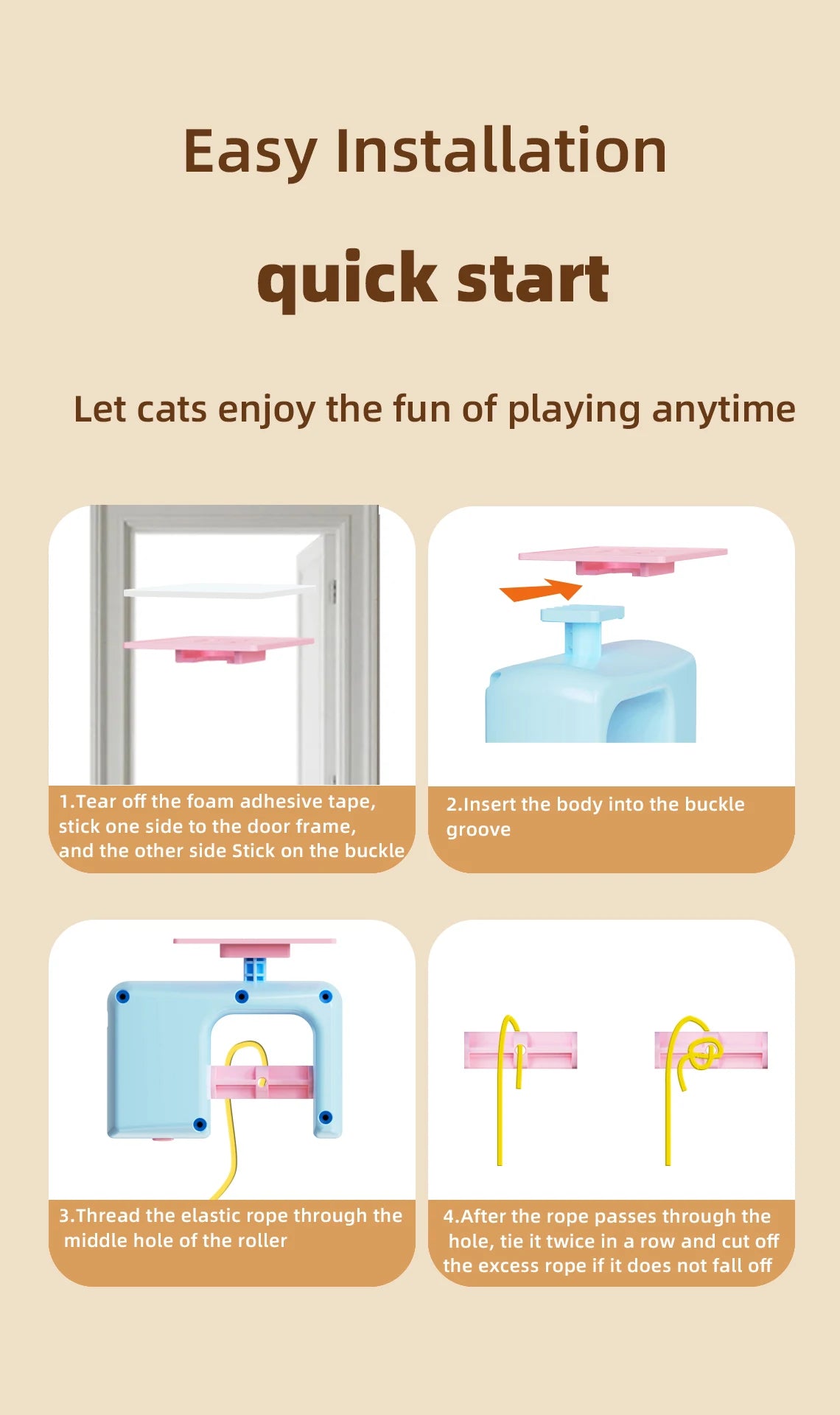 Cats Toys Pet Stress Relief Rechargeable Interactive Hanging Door Automatic Electric Flying Bird Cat Toy for Hunt Elastic Rope