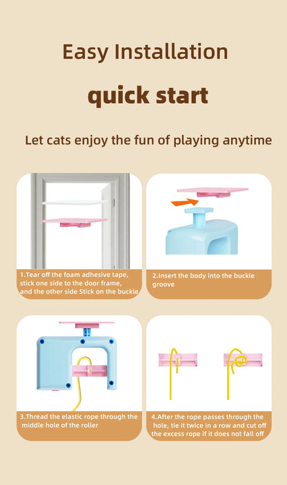 Cats Toys Pet Stress Relief Rechargeable Interactive Hanging Door Automatic Electric Flying Bird Cat Toy for Hunt Elastic Rope