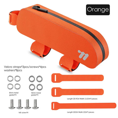 WEST BIKING Bike Top Tube Bag TPU Cycling Front Bag With Screws or Straps Waterproof Windproof Gravel Road Bike Top Frame Bag
