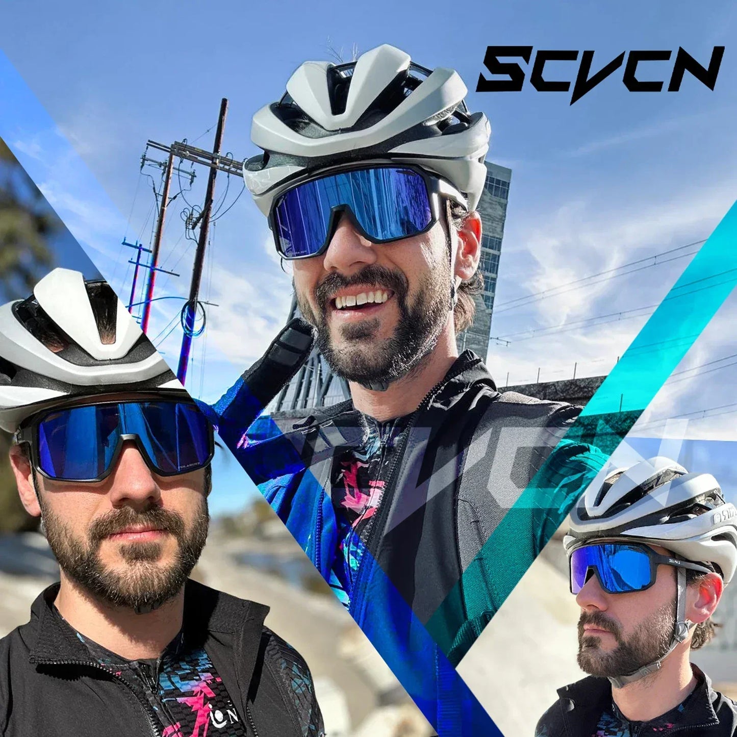 SCVCN Cycling Sunglasses Bike Mountain Driving Glasses Outdoor Sports Hiking Glasses Men's Glasses for Leisure Sunglasses