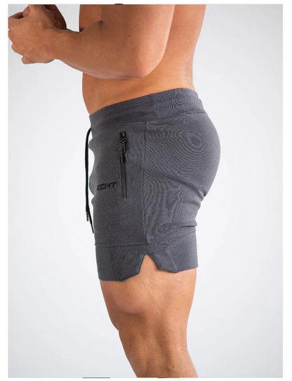 Men's Zip pocket sweatpants Fitness Gyms Shorts Men Summer Running Short Pants Male Jogger mesh Workout Beach sports short pants