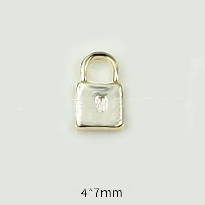 20pcs Alloy Key Lock Shape Nail Art Charm 3D Gold/Silver Iron Sheets Love Key Lock Nail Decor Parts DIY Luxury Nail Parts