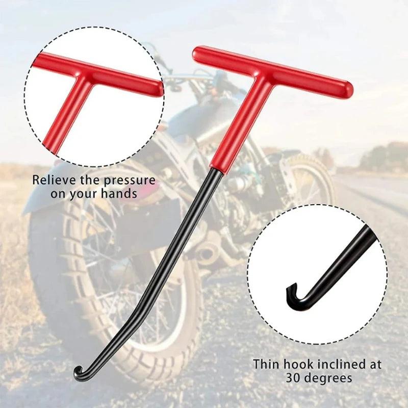 1pc Motorcycle Exhaust Spring Hook Universal T Shaped Handle Exhaust Pipe Spring Puller Installer Hooks Removal Repair Tool