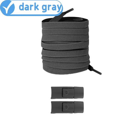 New Without Ties Elastic Laces No Tie Shoe Laces Press Lock Shoelaces Sneaker Kids Adult 8MM Widened Flat Shoelace for Shoes