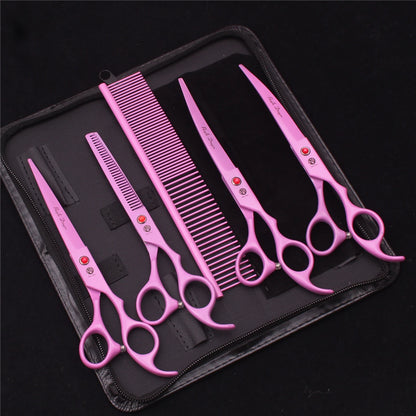 Pet Grooming Scissors Purple Dragon Japan Stainless Pink Curved Scissors For Dogs Dog Thinning Scissors Pet Chunker Shears Z3003