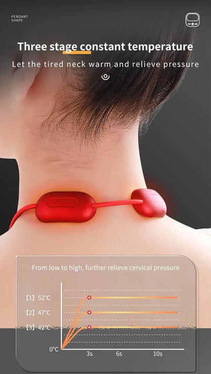 NEW Mini Smart Hanging Neck Shoulder Cervical Spine Massager Mini Portable Hot Compress Neck Artifact Dredging Neck Protector