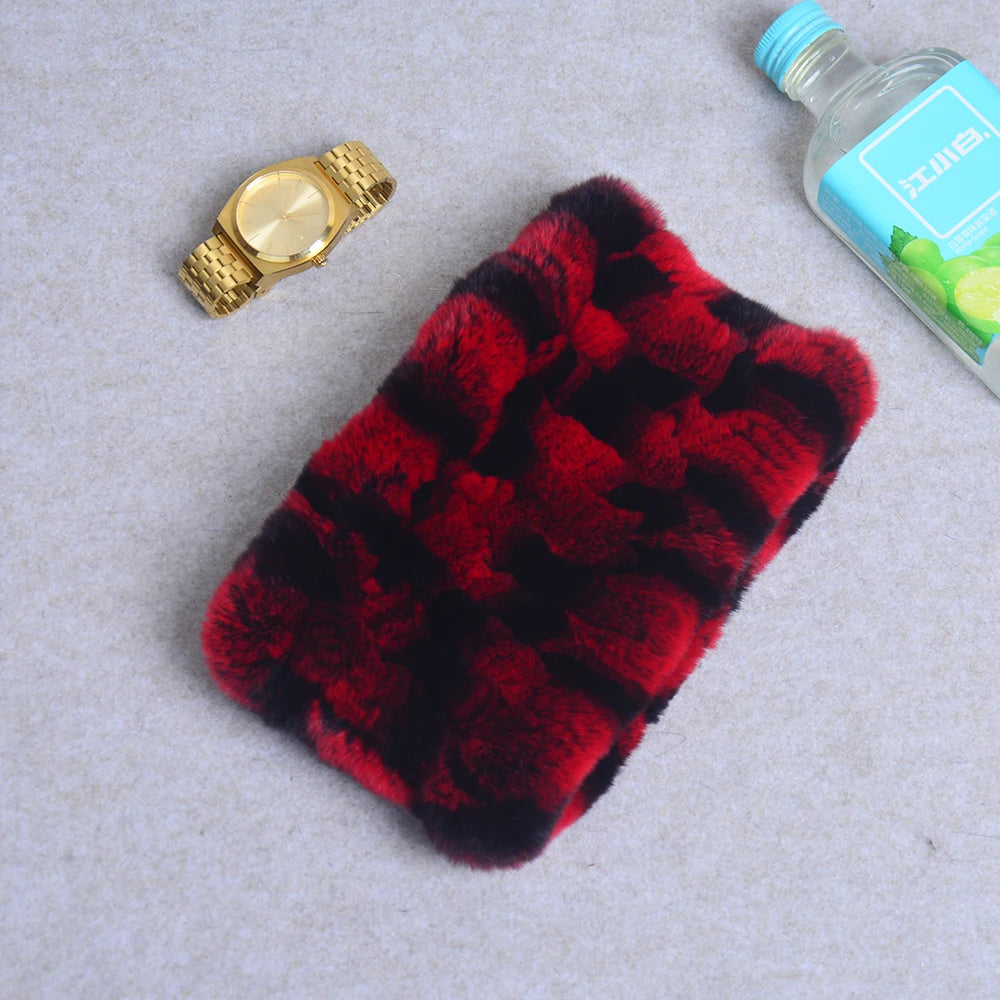 Women Handmade Stretch 100% Real Rabbit Fur Scarf Knit Genuine Rex Rabbit Fur Headbands Girls Natural Rabbit Fur Ring Scarves