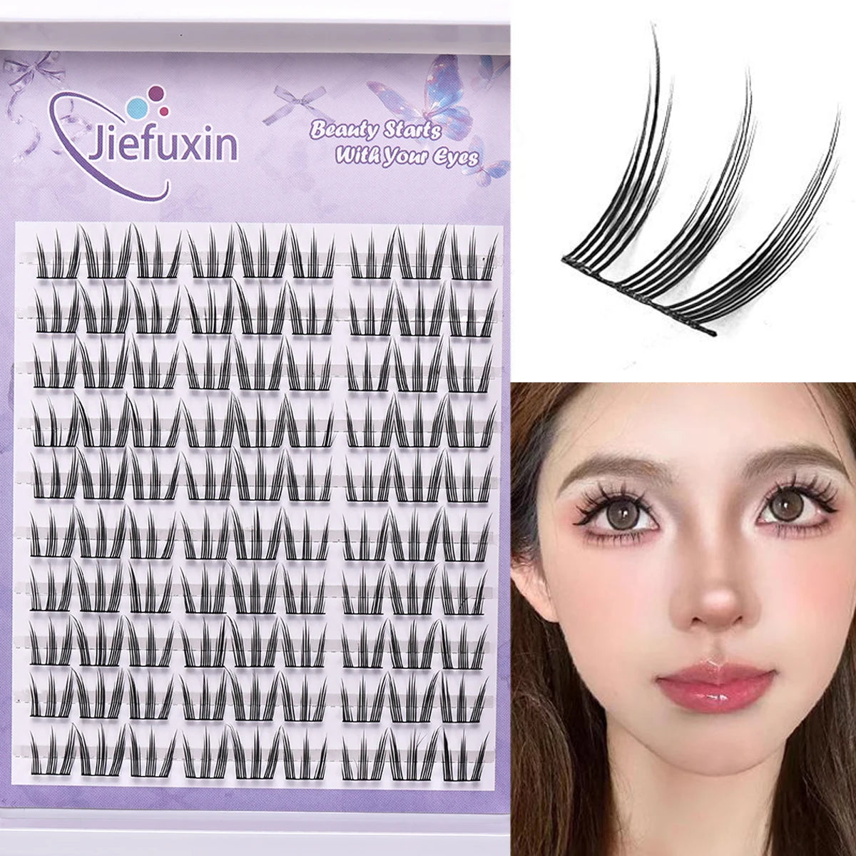 DIY Lashes Extension Kit Cute Cat Paw False Eyelashes for Enlarged Eyes Make Up