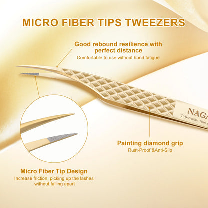 NAGARAKU AG Tweezers For Eyelash Extension Volume Fans-making Eyelash Precision Fiber Tip Tweezers Fast Shipping from USA