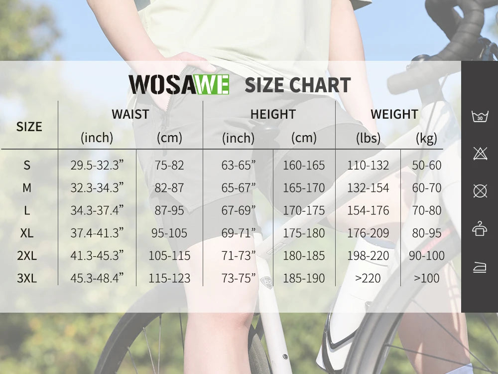 WOSAWE Bicycle Shorts Spring Summer Motocross Racing Shorts Downhill Mountain Bike short Pants Non-removable Cycling Underwear