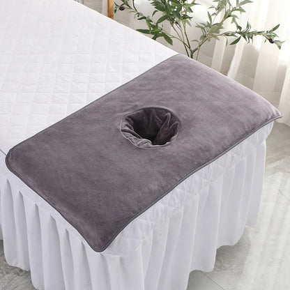 40*80cm Thickened Beauty SPA Massage Table Planking Face Towel With Hole Bed Bandana