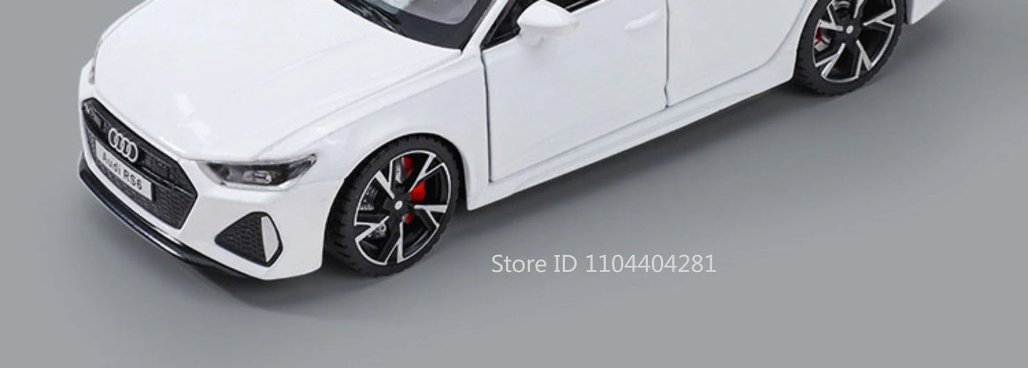 1:32 RS6 RS7 Alloy Miniature Models Diecast Car Toys 6 Doors Opened Sound Light Pull Back Metal Vehices Children's Holiday Gifts