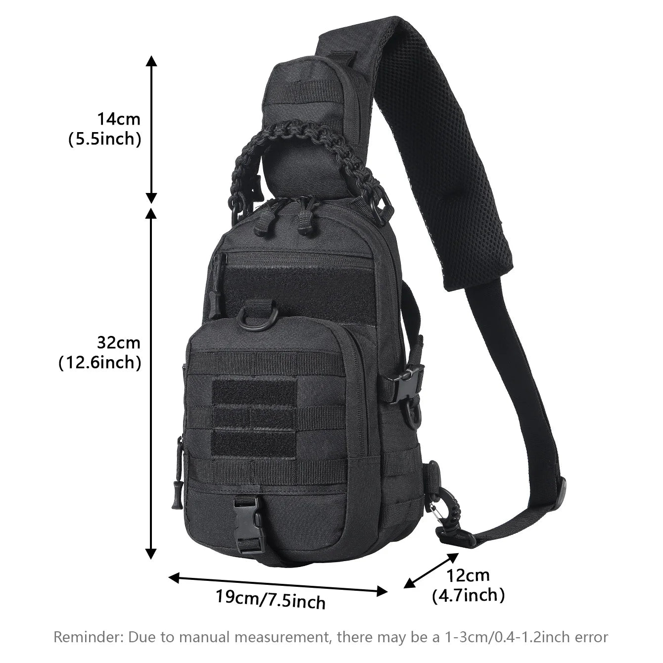 Multi functional outdoor chest bag, sports cycling, hiking, portable and wear-resistant crossbody bag