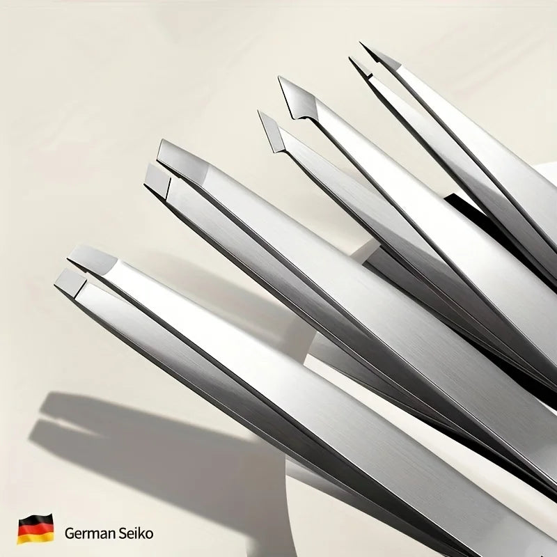 4Pcs Professional Stainless Steel Precision Tweezers - Expertly Crafted for Flawless Eyebrow Shaping, Facial Hair Removalv women