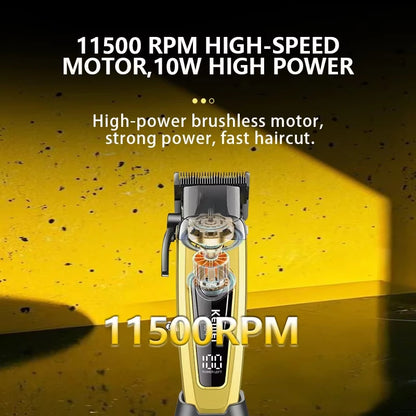 Kemei Professional Electric Hair Clipper 10W Big Power Trimmers Rechargeable Men's Hair Cutting Machine Barber Clippers KM-90-4