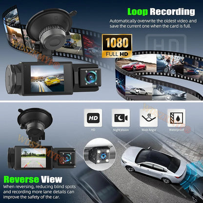3LENS WIFI Dash Cam Car Camera 1080P Video Recorder Car DVR 2Len Front Options Rear View Camera Night Vision Car Accessories