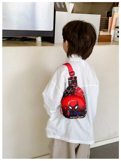 Marvel'S New Children'S Bag Spider Man Iron Man Captain America Shoulder Bag For Boys And Girls Travel Change Crossbody Bag