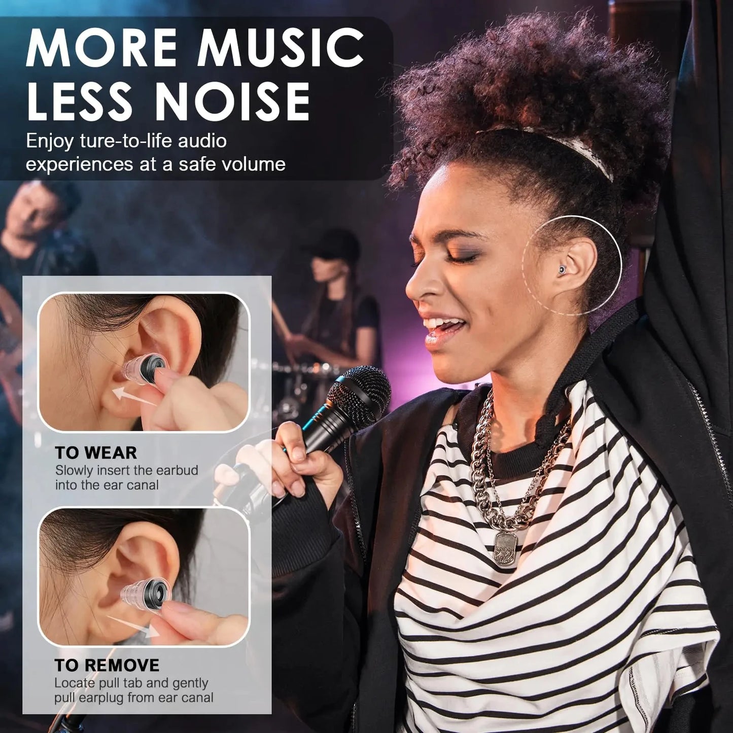 HUAK Silicone Earplugs High Fidelity with Storage Box for Concerts Musicians Motorcycles Noise Sensitivity Conditions and More