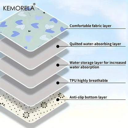 KEMORELA 1PC Washable Guinea Pig & Hamster Cage Mat - Super Absorbent Non-Slip Pet Bedding 31"x47" for Rabbits & Small Animals