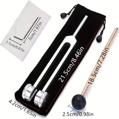Miwayer 128Hz Tuning Fork for Sound Therapy Stress Reduction Otoacoustic Emission Testing and Ear (Mallet&Wrench Include)