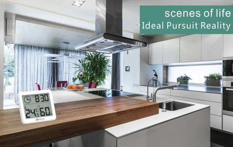 Digital Clock Desk Clock with Temperature Humidity  Wall Clocks for  Home Kitchen Office Desk Decorations NIDITON