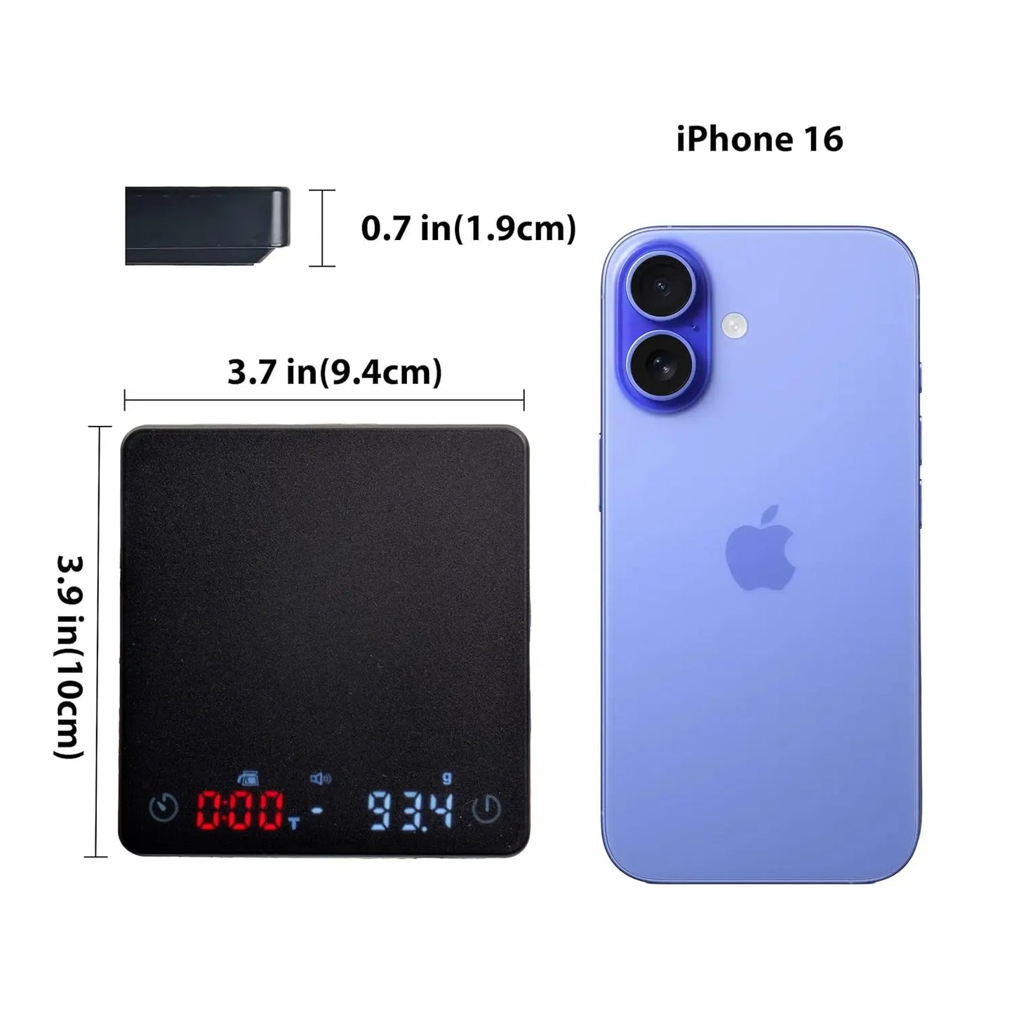 Coffee Scale Nano Coffee Scale with Timer Espresso Scale with Auto Peel Touch Sensor and Silicone Lid