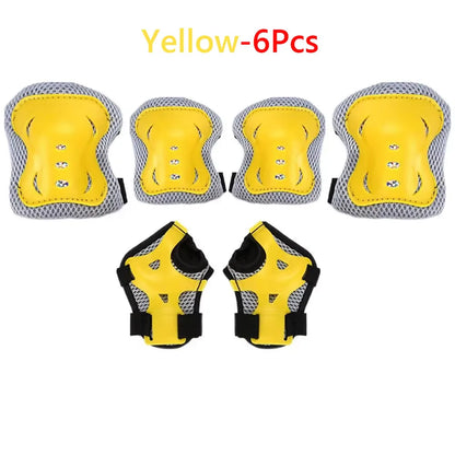 6 in 1 Knee Pads Elbow Pads with Wrist Guards for Ages 3-10, Protective Gear for Skating, Cycling, Biking,Roller Skates,Scooters