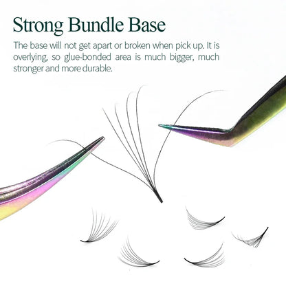 SONG LASHE 3D-5D 07/10 Thickness Narrow  Pointy Base Loose Fans Thin Stem Volume Lash Cluster Professional Eyelash Extensions